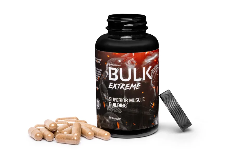 Flacon de Bulk Extreme ouvert, avec ses gélules
